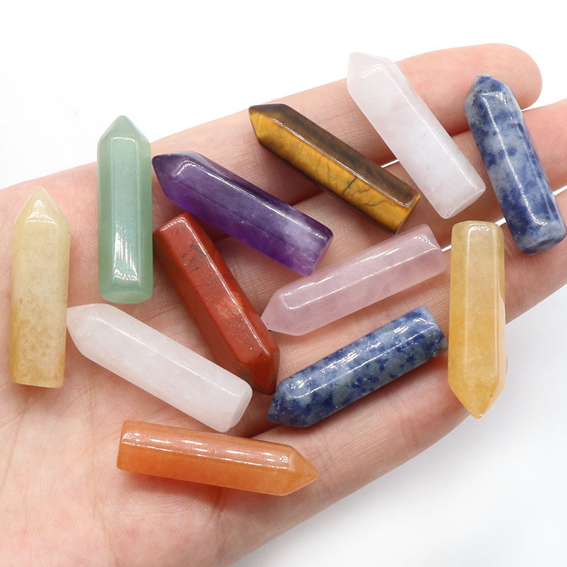 8X32MM Single Pointed Hexagonal Prism Beads No Hole