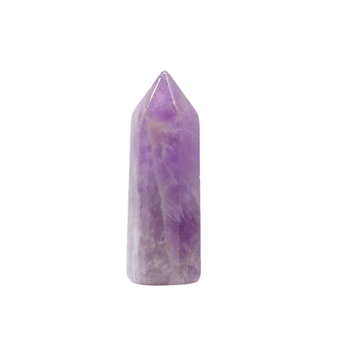 Natural Gemstone 12X38MM Single Pointed Hexagonal Prism Beads No Hole for Making Jewelry Home office Decoration