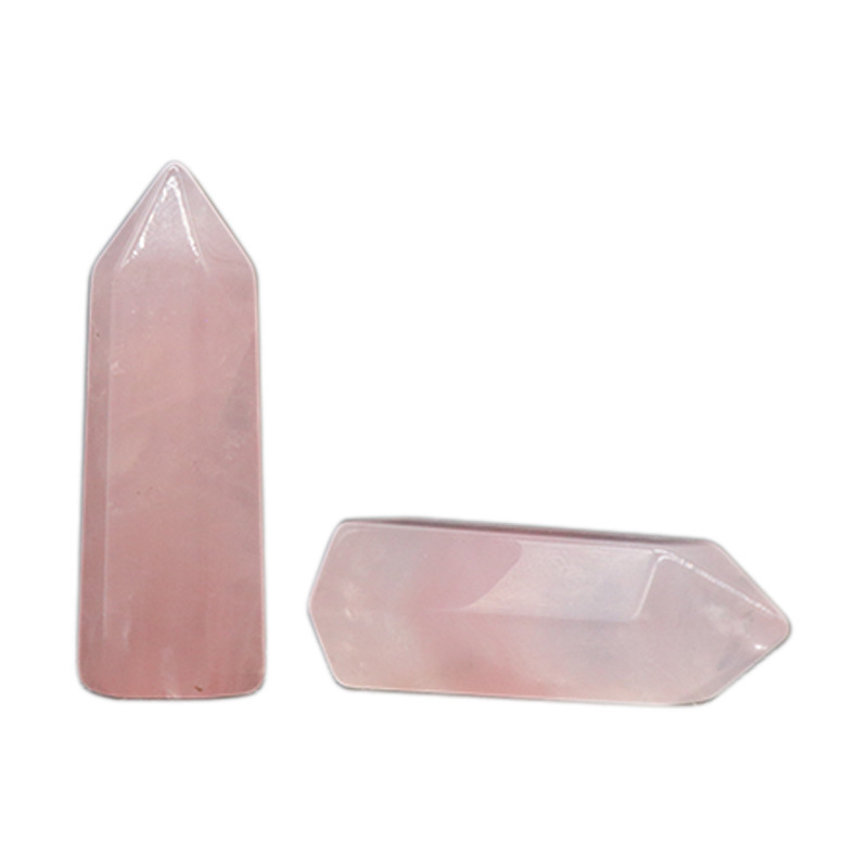 Natural Gemstone 12X38MM Single Pointed Hexagonal Prism Beads No Hole for Making Jewelry Home office Decoration