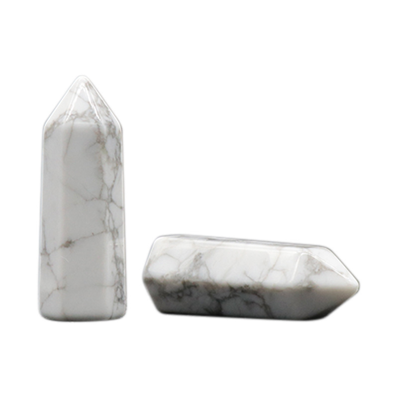 Natural Gemstone 12X38MM Single Pointed Hexagonal Prism Beads No Hole for Making Jewelry Home office Decoration