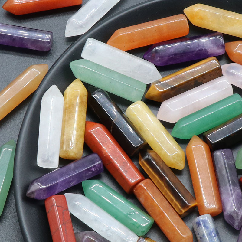8X32MM Single Pointed Hexagonal Prism Beads No Hole