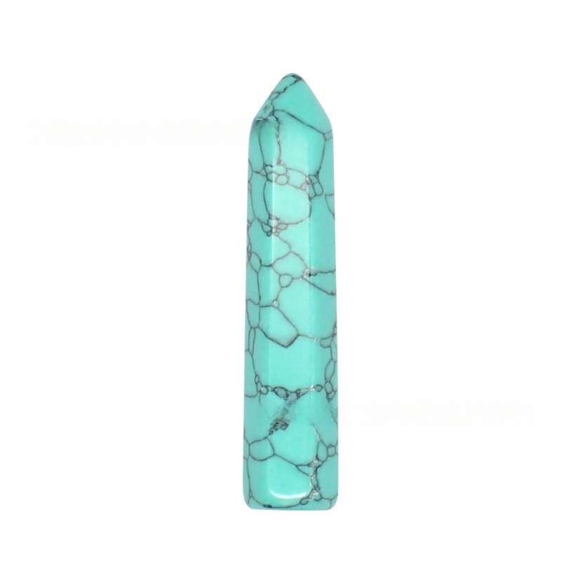 10X50MM Single Pointed Hexagonal Prism Gemstone Beads No Hole for Making Jewelry Home office Decoration