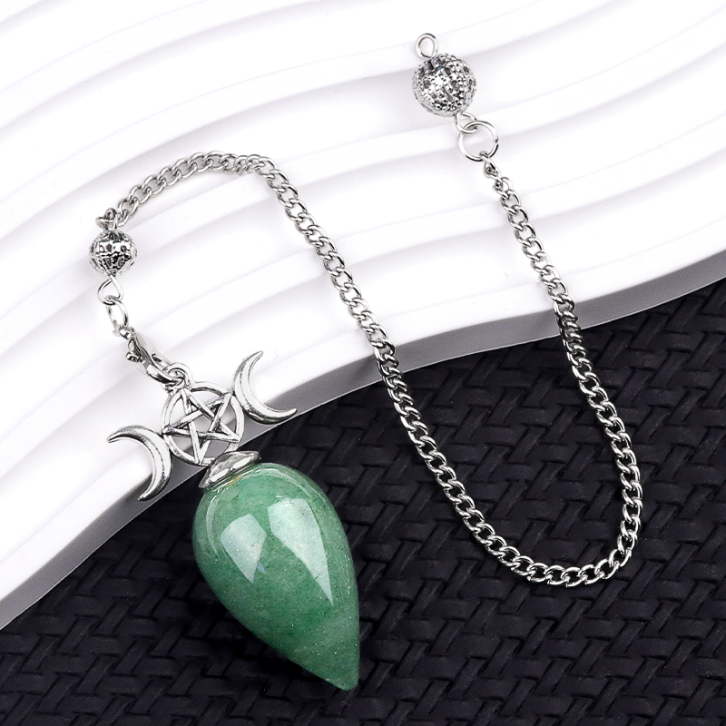 Waterdrop Gemstone Pendant Pendulum  for for Dowsing, Spiritual Pointed Crystals for Witchcraft Supplies, Divination Tools #SP1902