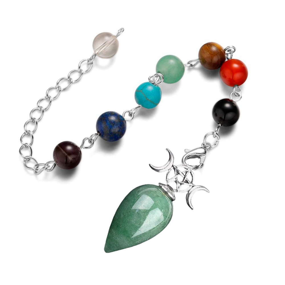 Waterdrop Antique Silver Stone Pendulum & Pendant for Making Jewelry