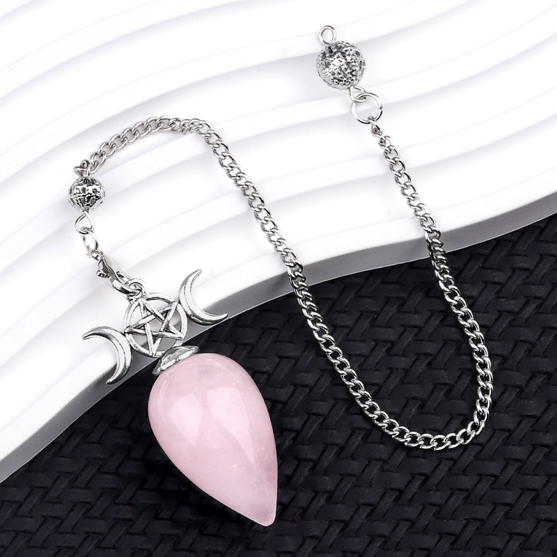 Waterdrop Gemstone Pendant Pendulum  for for Dowsing, Spiritual Pointed Crystals for Witchcraft Supplies, Divination Tools #SP1902