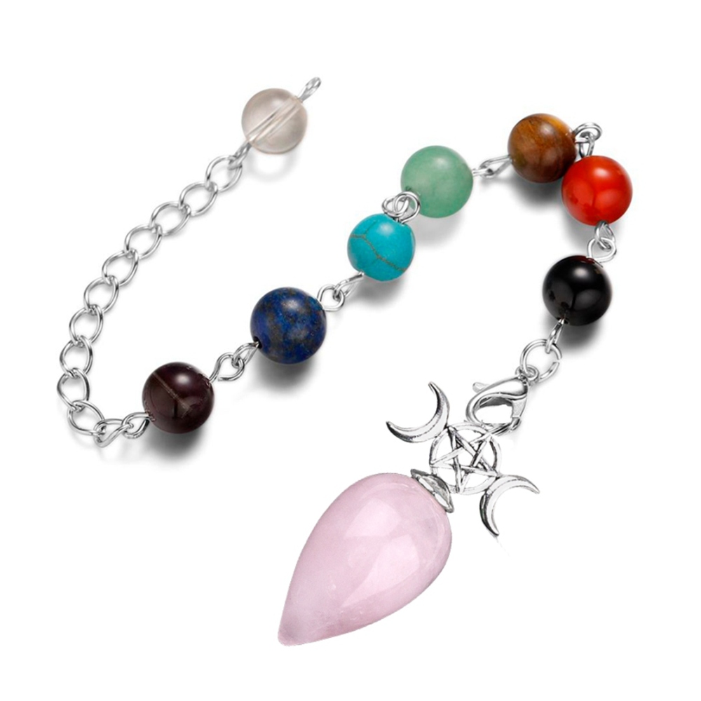 Waterdrop Antique Silver Stone Pendulum & Pendant for Making Jewelry