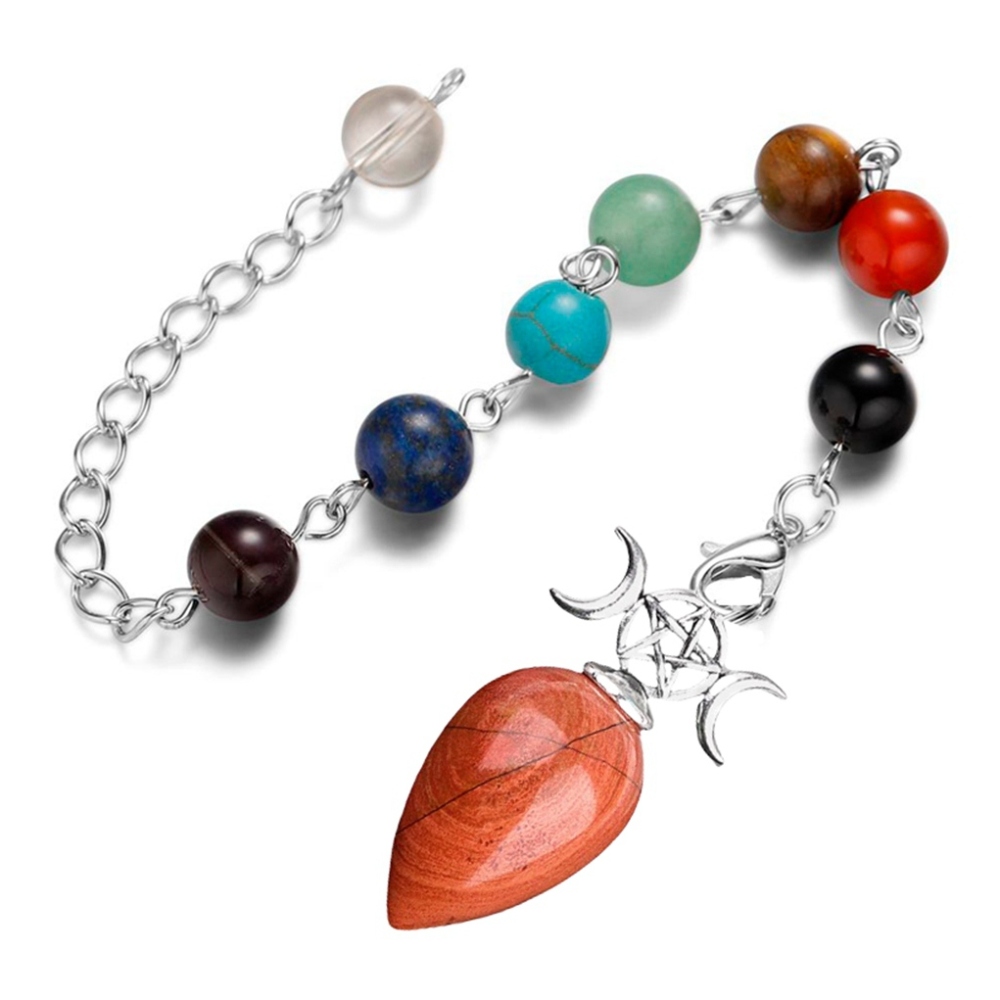 Waterdrop Antique Silver Stone Pendulum & Pendant for Making Jewelry