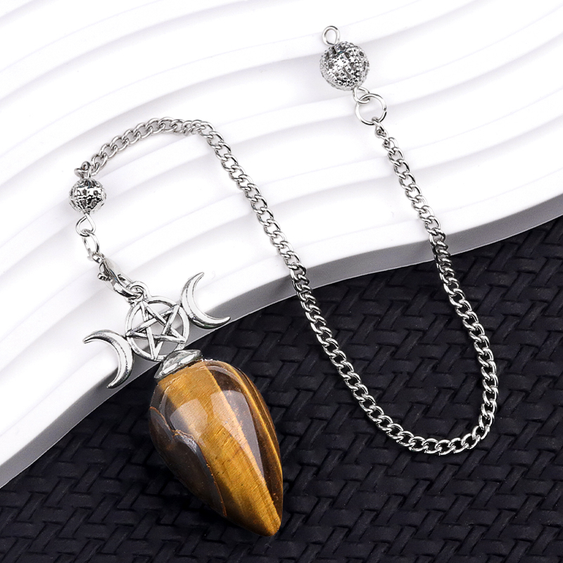 Waterdrop Gemstone Pendant Pendulum  for for Dowsing, Spiritual Pointed Crystals for Witchcraft Supplies, Divination Tools #SP1902