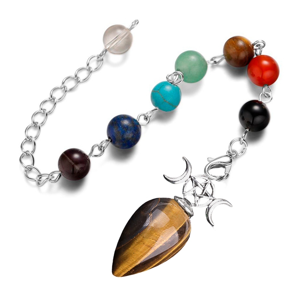 Waterdrop Antique Silver Stone Pendulum & Pendant for Making Jewelry