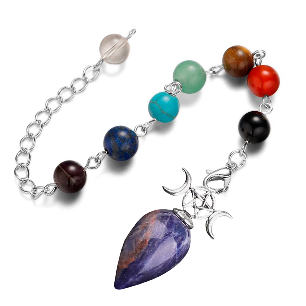 Waterdrop Antique Silver Stone Pendulum & Pendant for Making Jewelry