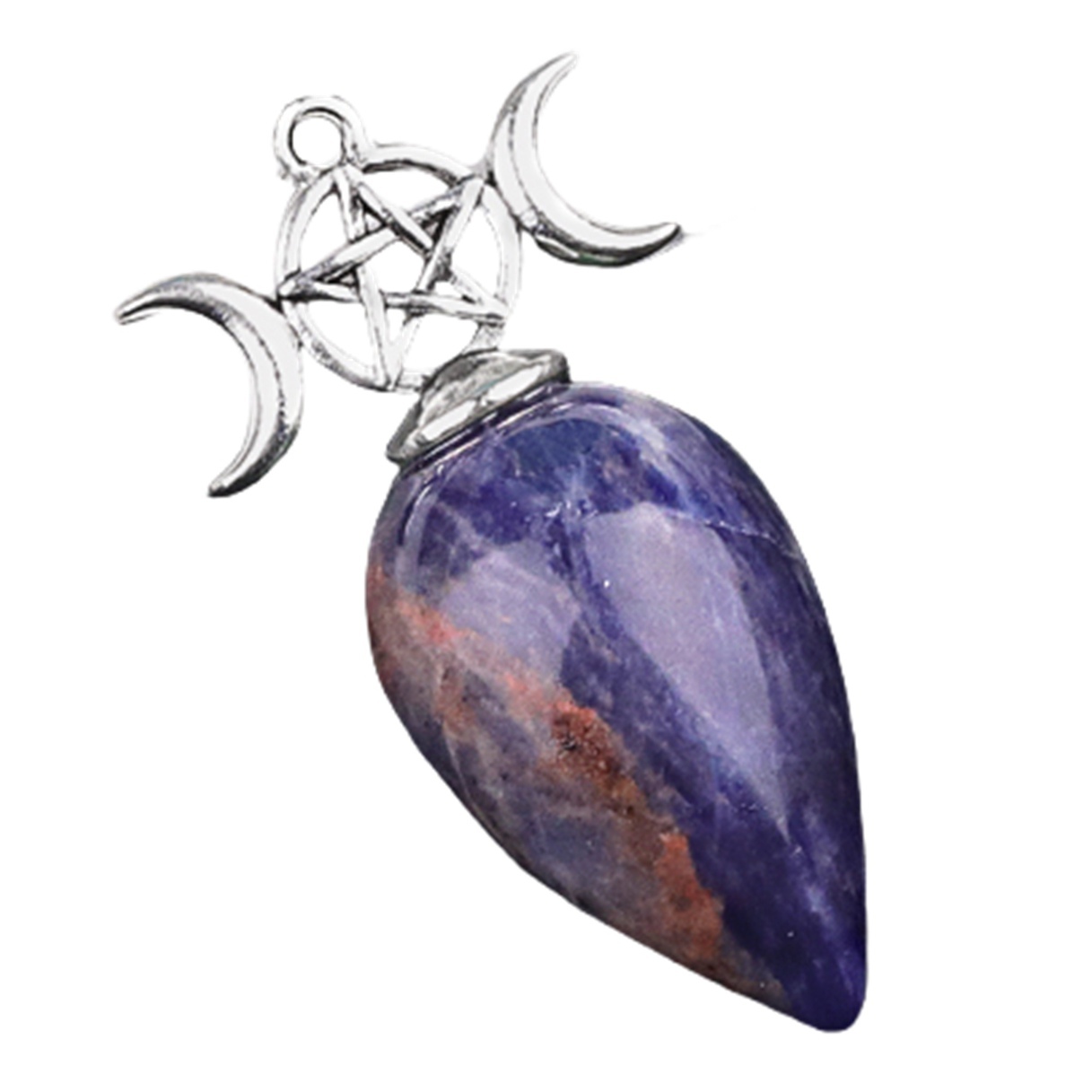 Waterdrop Antique Silver Stone Pendulum & Pendant for Making Jewelry