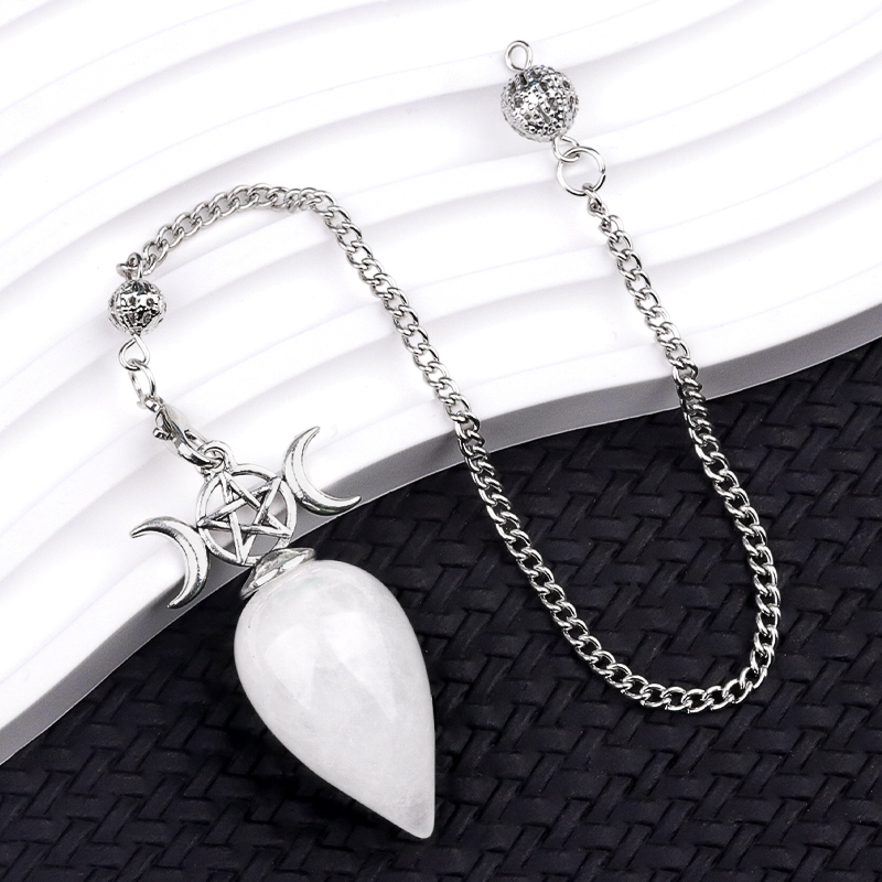 Waterdrop Gemstone Pendant Pendulum  for for Dowsing, Spiritual Pointed Crystals for Witchcraft Supplies, Divination Tools #SP1902