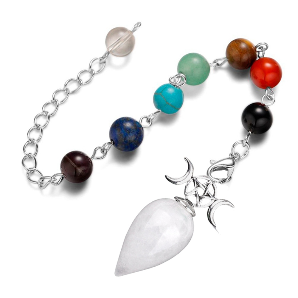 Waterdrop Antique Silver Stone Pendulum & Pendant for Making Jewelry