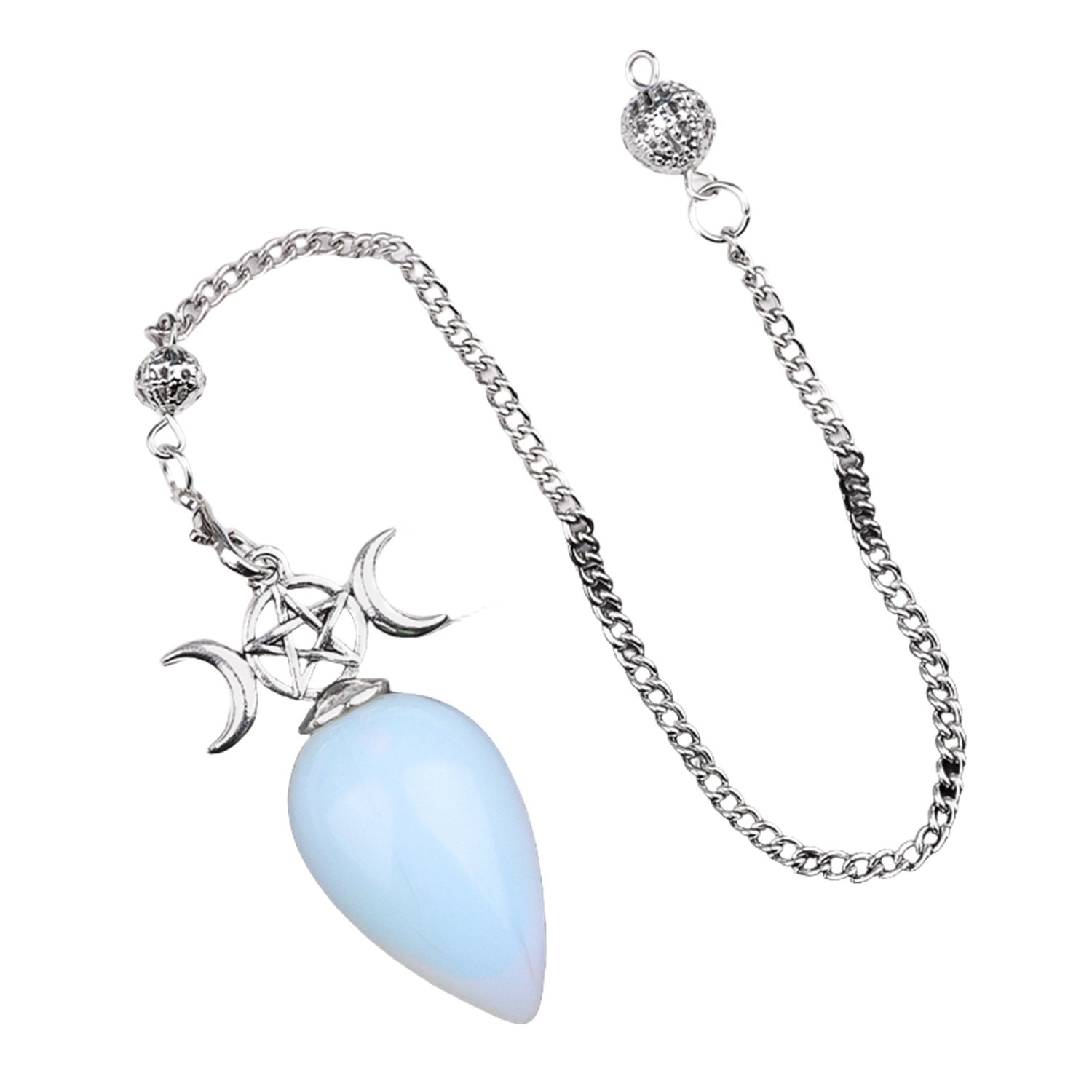 Waterdrop Gemstone Pendant Pendulum  for for Dowsing, Spiritual Pointed Crystals for Witchcraft Supplies, Divination Tools #SP1902
