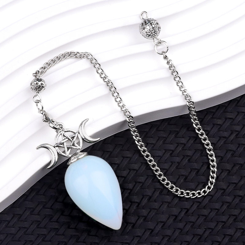 Waterdrop Gemstone Pendant Pendulum  for for Dowsing, Spiritual Pointed Crystals for Witchcraft Supplies, Divination Tools #SP1902