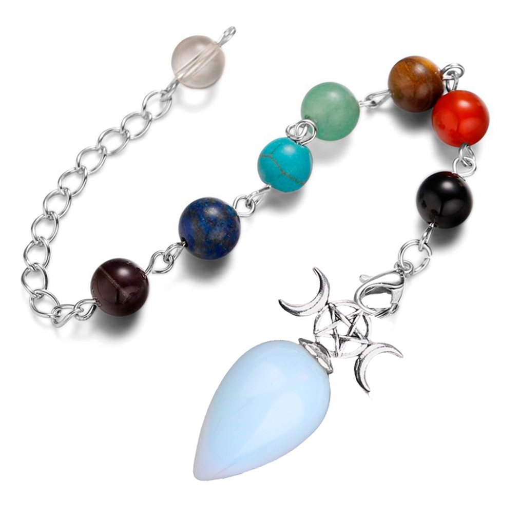 Waterdrop Antique Silver Stone Pendulum & Pendant for Making Jewelry