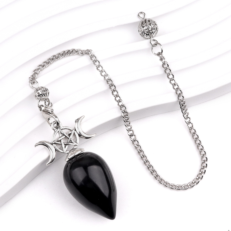 Waterdrop Gemstone Pendant Pendulum  for for Dowsing, Spiritual Pointed Crystals for Witchcraft Supplies, Divination Tools #SP1902