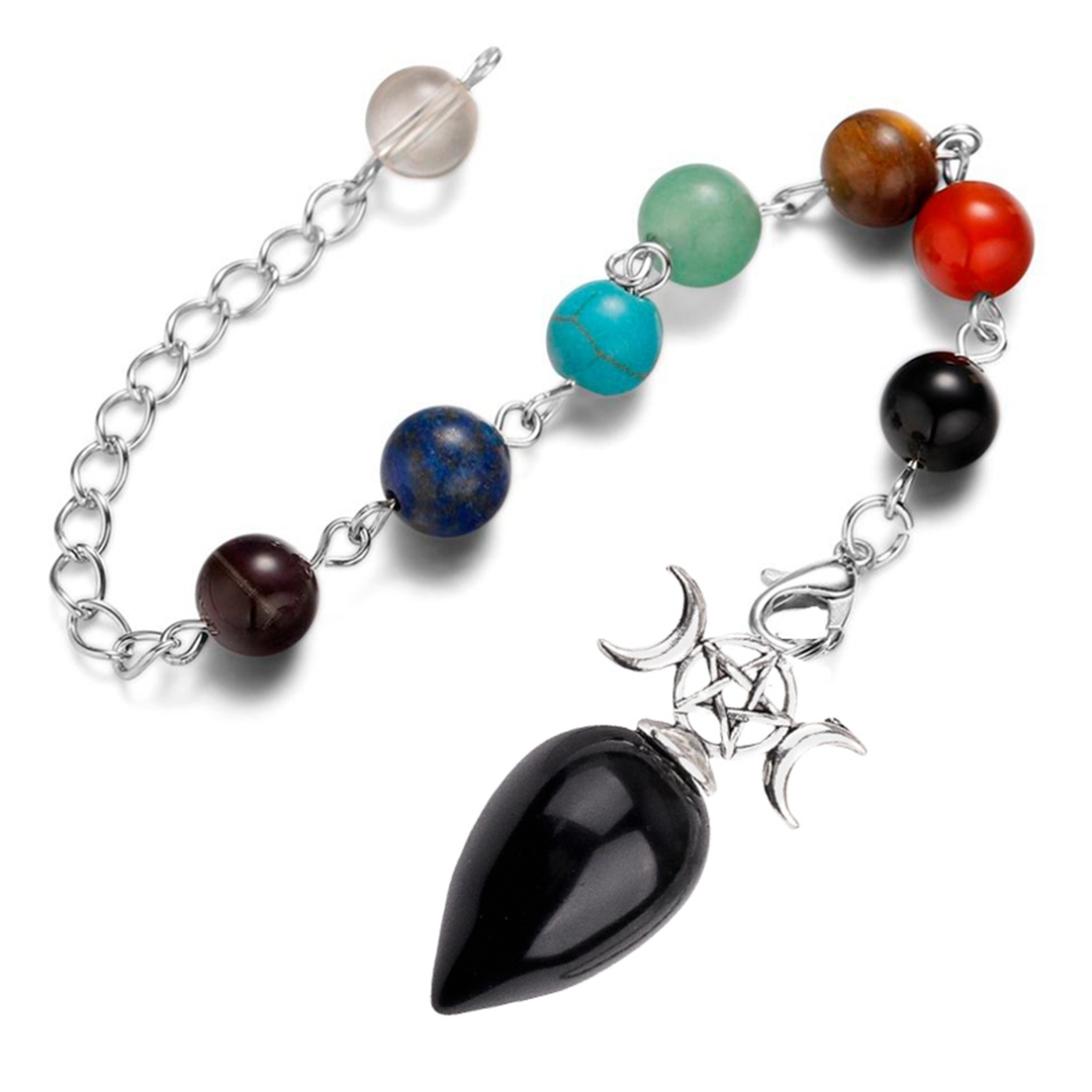 Waterdrop Antique Silver Stone Pendulum & Pendant for Making Jewelry