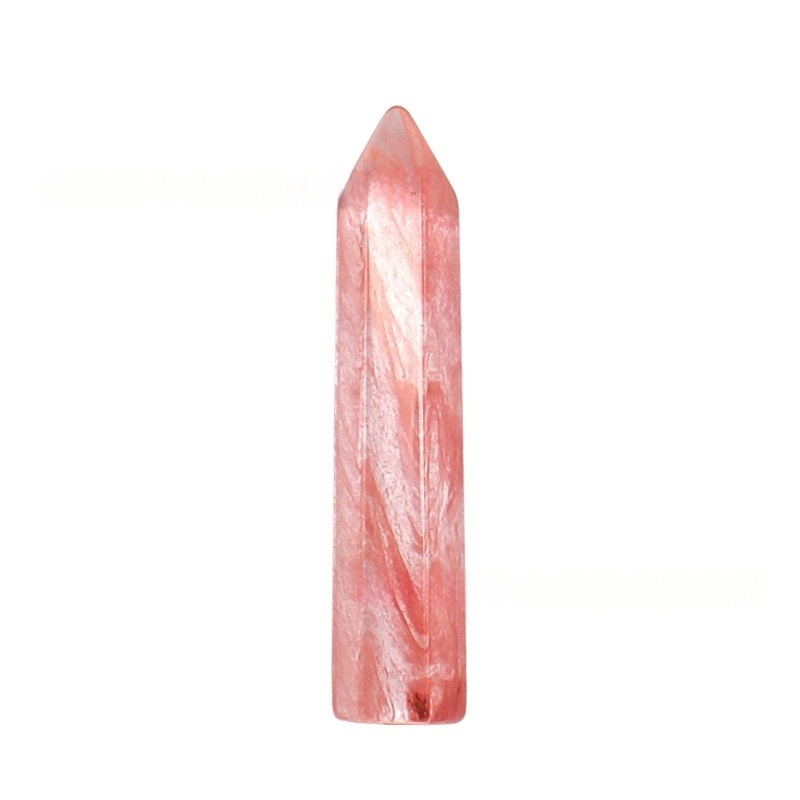10X50MM Single Pointed Hexagonal Prism Gemstone Beads No Hole for Making Jewelry Home office Decoration
