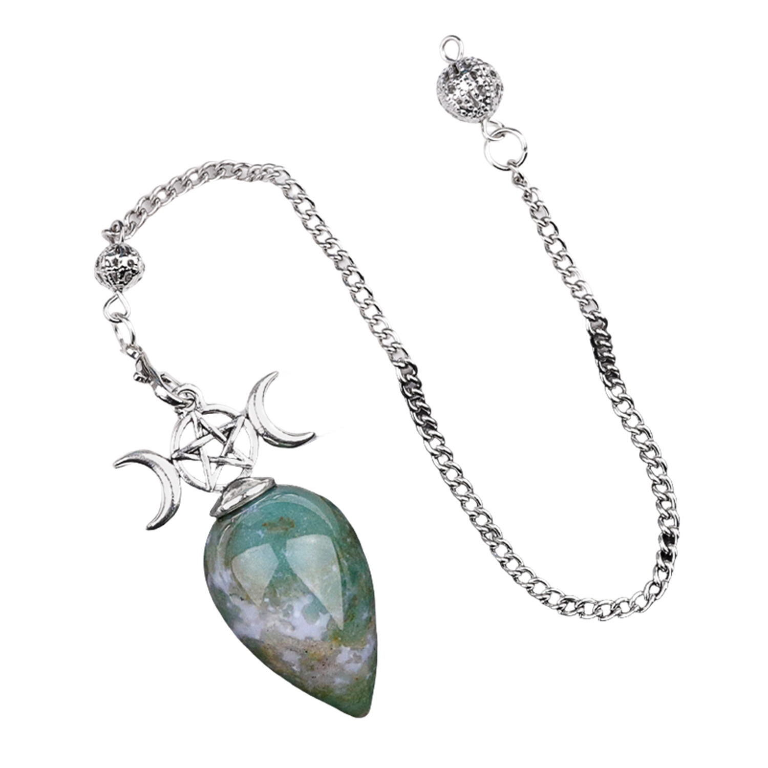 Waterdrop Gemstone Pendant Pendulum  for for Dowsing, Spiritual Pointed Crystals for Witchcraft Supplies, Divination Tools #SP1902