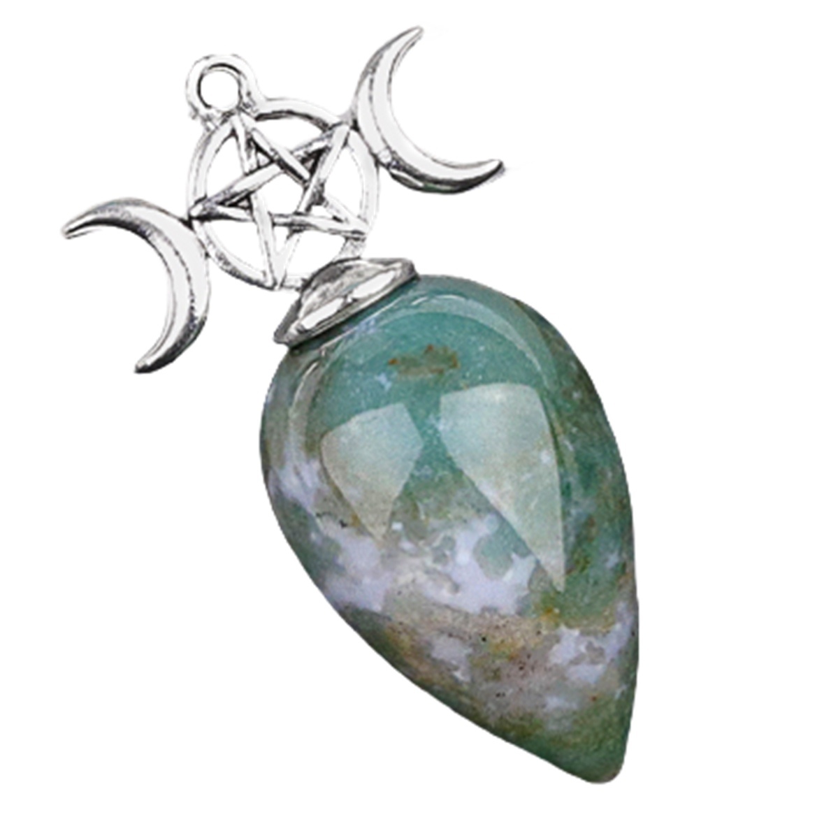 Waterdrop Antique Silver Stone Pendulum & Pendant for Making Jewelry