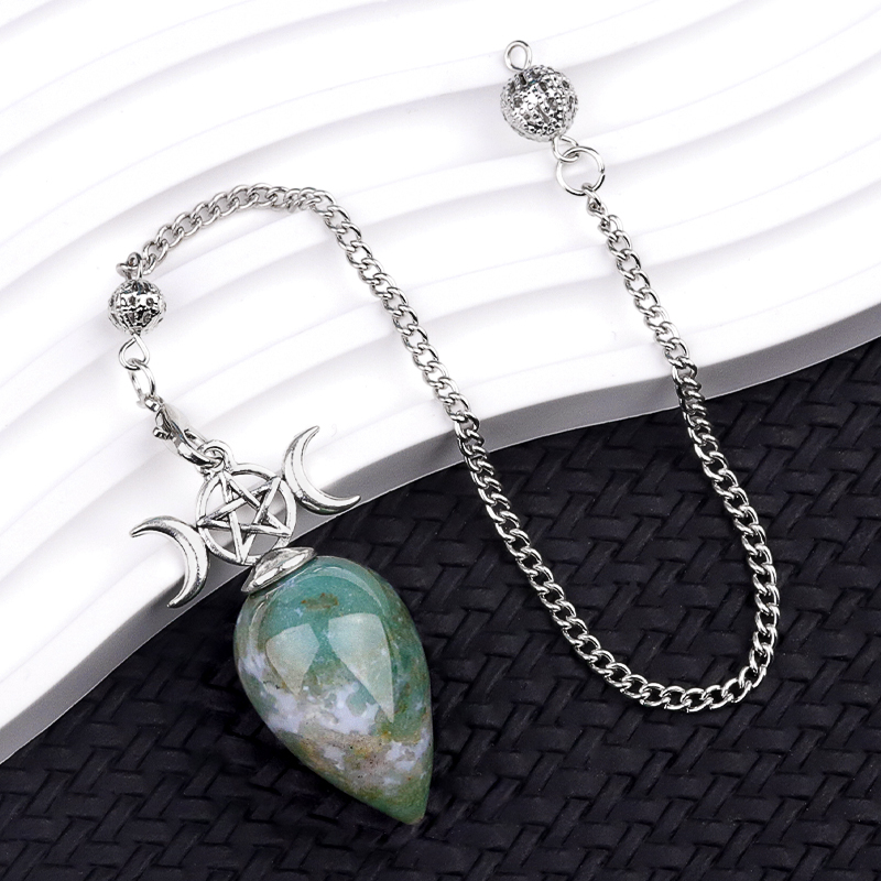 Waterdrop Gemstone Pendant Pendulum  for for Dowsing, Spiritual Pointed Crystals for Witchcraft Supplies, Divination Tools #SP1902