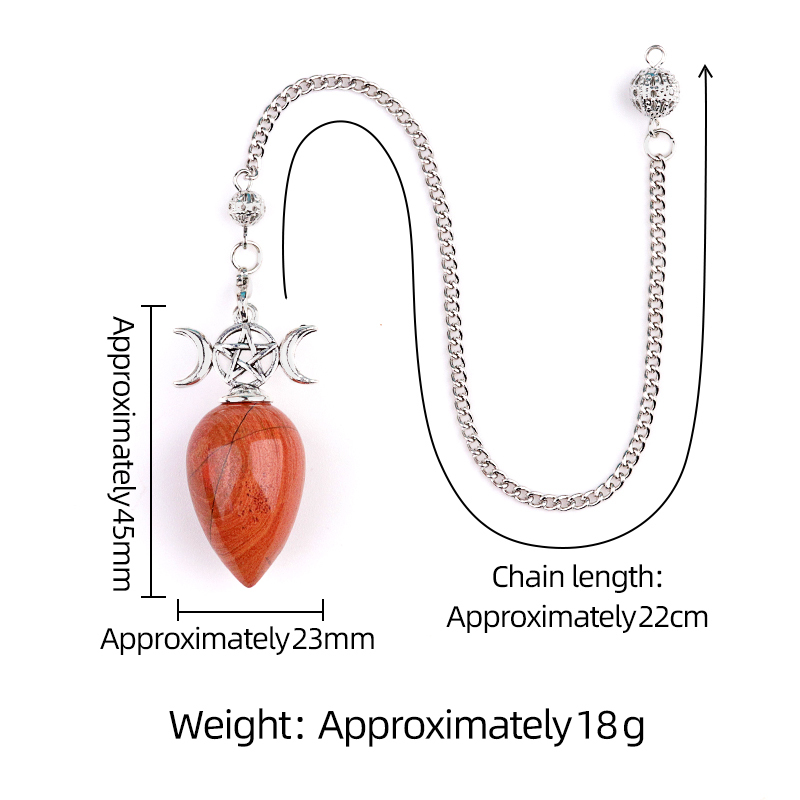 Waterdrop Gemstone Pendant Pendulum  for for Dowsing, Spiritual Pointed Crystals for Witchcraft Supplies, Divination Tools #SP1902