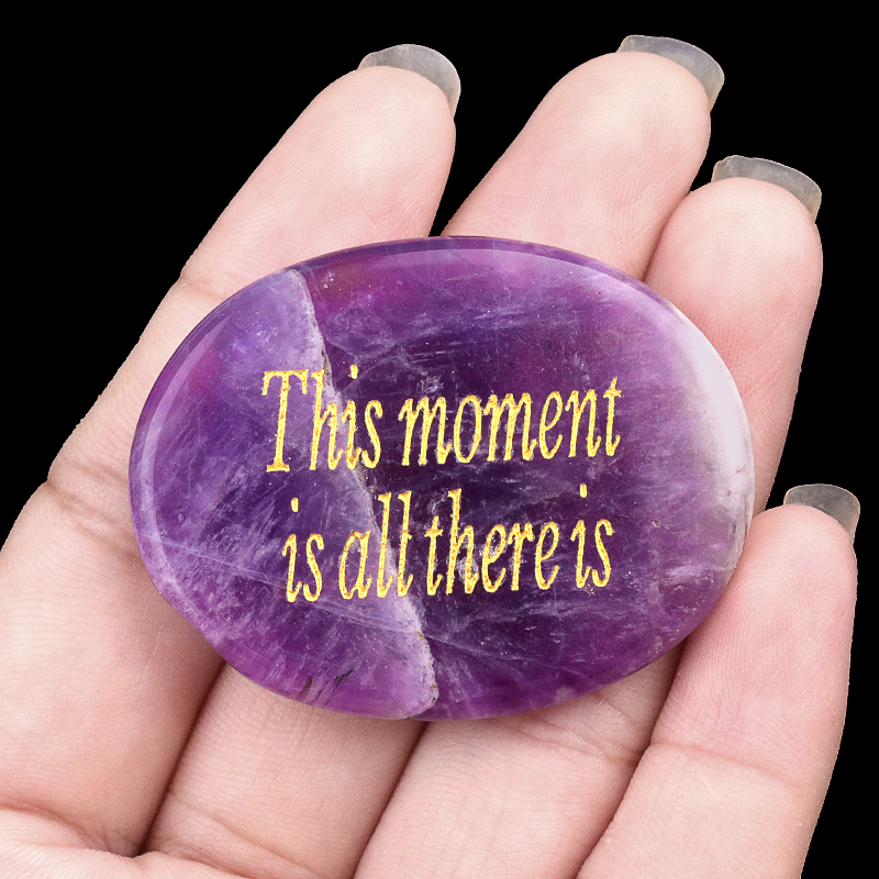 Thumb Worry Stone for Anxiety Stress Relief Chakra Crystals Oval Gemstone Meditation Home Decor Valentines Day Gift