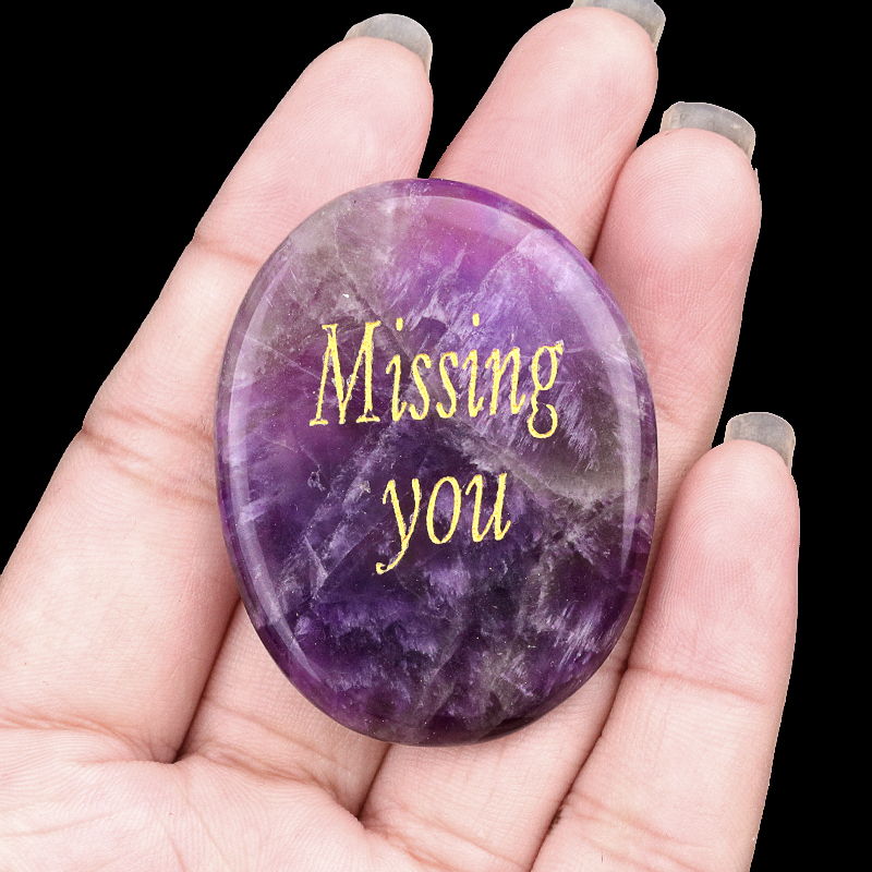 Thumb Worry Stone for Anxiety Stress Relief Chakra Crystals Oval Gemstone Meditation Home Decor Valentines Day Gift