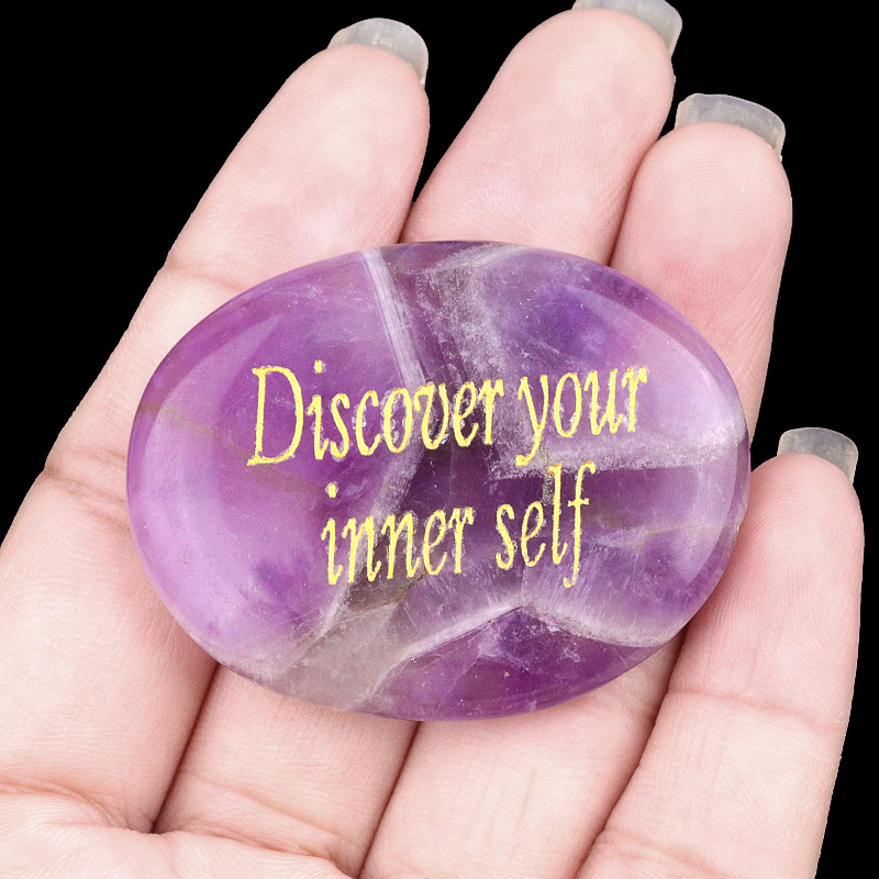 Thumb Worry Stone for Anxiety Stress Relief Chakra Crystals Oval Gemstone Meditation Home Decor Valentines Day Gift