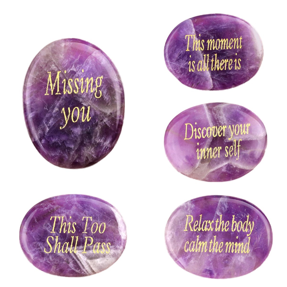 Thumb Worry Stone for Anxiety Stress Relief Chakra Crystals Oval Gemstone Meditation Home Decor Valentines Day Gift