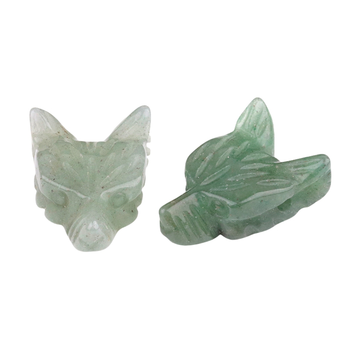 Handmade Craved 1.0Inch Gemstone Wolf Head  for Making Jewelry  Drilled 2.0MM Side Hole Animal Ornamentfor Home & Office Decoration