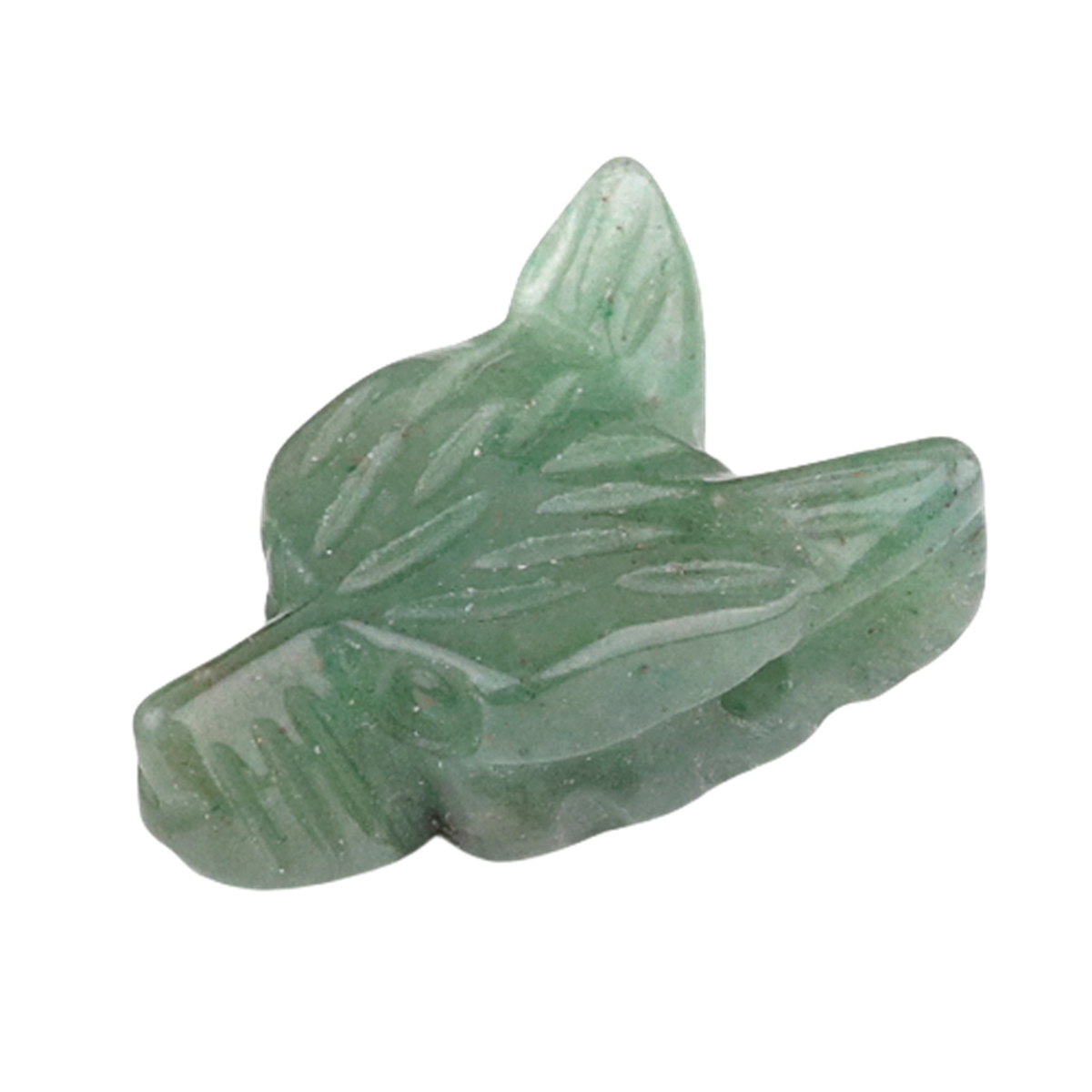Handmade Craved 1.0Inch Gemstone Wolf Head  for Making Jewelry  Drilled 2.0MM Side Hole Animal Ornamentfor Home & Office Decoration