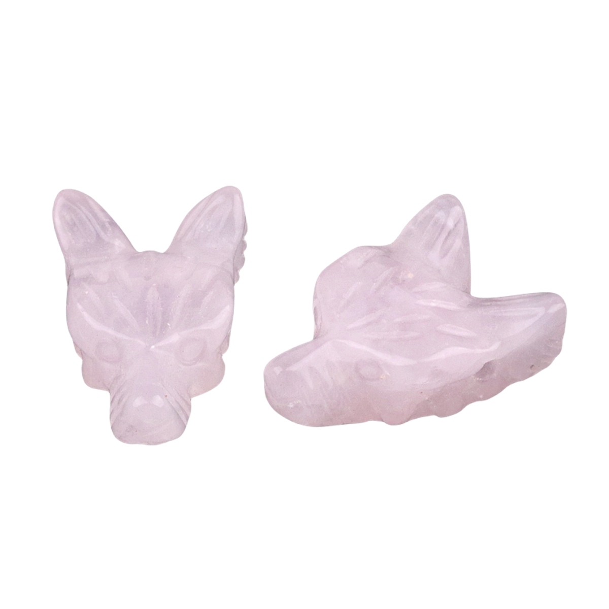 Handmade Craved 1.0Inch Gemstone Wolf Head  for Making Jewelry  Drilled 2.0MM Side Hole Animal Ornamentfor Home & Office Decoration