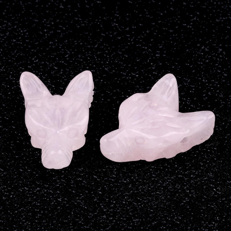 Handmade Craved 1.0Inch Gemstone Wolf Head  for Making Jewelry  Drilled 2.0MM Side Hole Animal Ornamentfor Home & Office Decoration