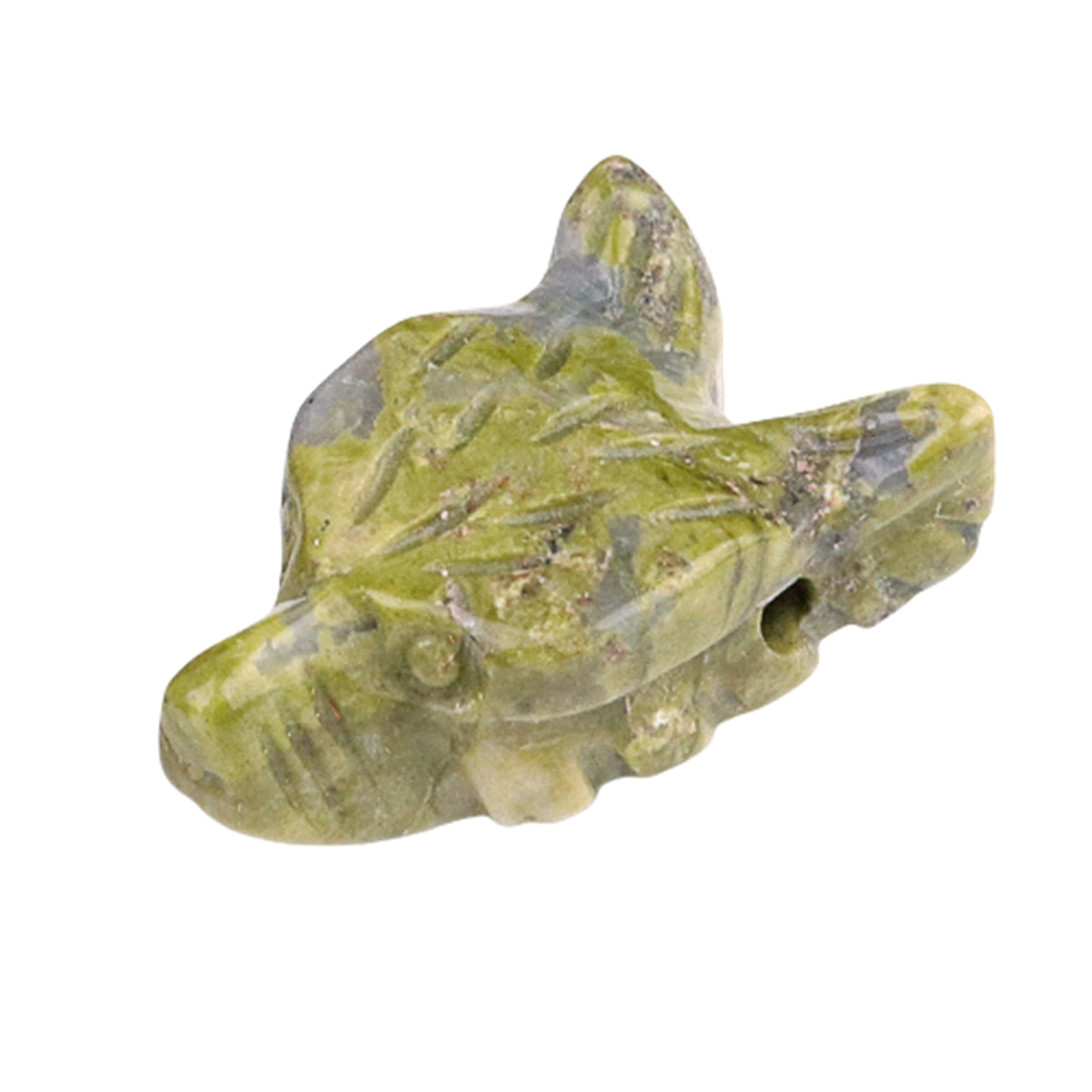 Handmade Craved 1.0Inch Gemstone Wolf Head  for Making Jewelry  Drilled 2.0MM Side Hole Animal Ornamentfor Home & Office Decoration