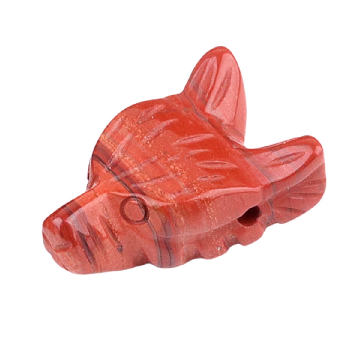 Handmade Craved 1.0Inch Gemstone Wolf Head  for Making Jewelry  Drilled 2.0MM Side Hole Animal Ornamentfor Home & Office Decoration