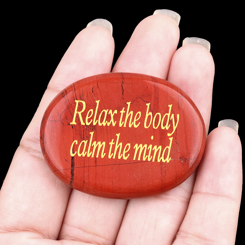 Thumb Worry Stone for Anxiety Stress Relief Chakra Crystals Oval Gemstone Meditation Home Decor Valentines Day Gift