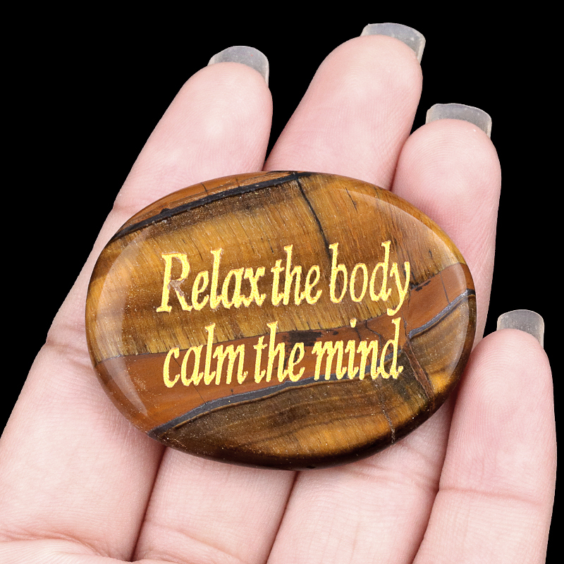 Thumb Worry Stone for Anxiety Stress Relief Chakra Crystals Oval Gemstone Meditation Home Decor Valentines Day Gift