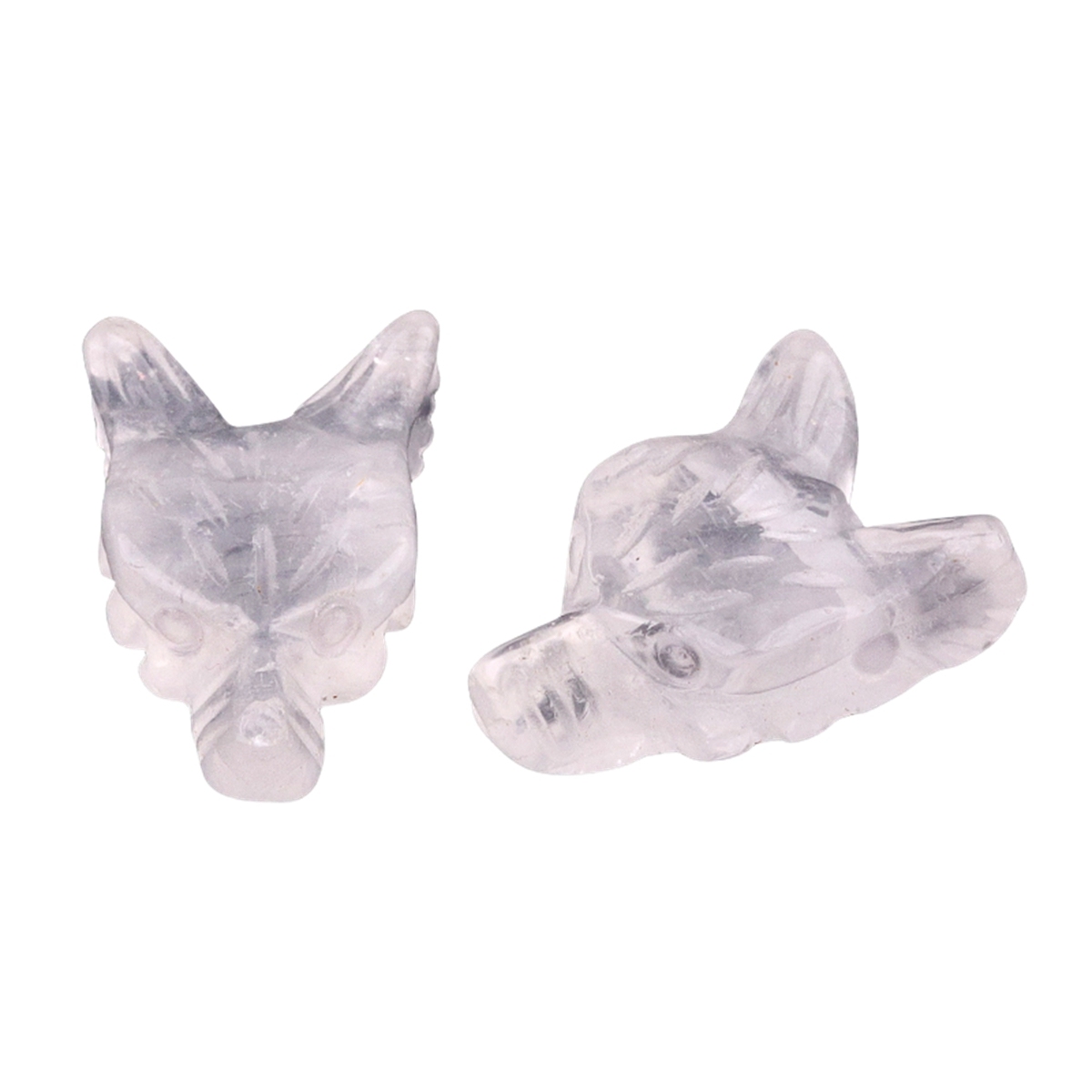 Handmade Craved 1.0Inch Gemstone Wolf Head  for Making Jewelry  Drilled 2.0MM Side Hole Animal Ornamentfor Home & Office Decoration