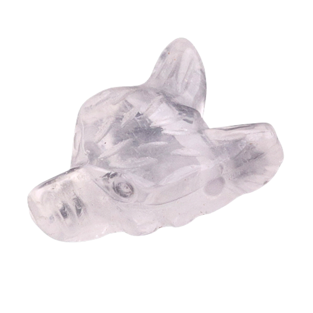 Handmade Craved 1.0Inch Gemstone Wolf Head  for Making Jewelry  Drilled 2.0MM Side Hole Animal Ornamentfor Home & Office Decoration