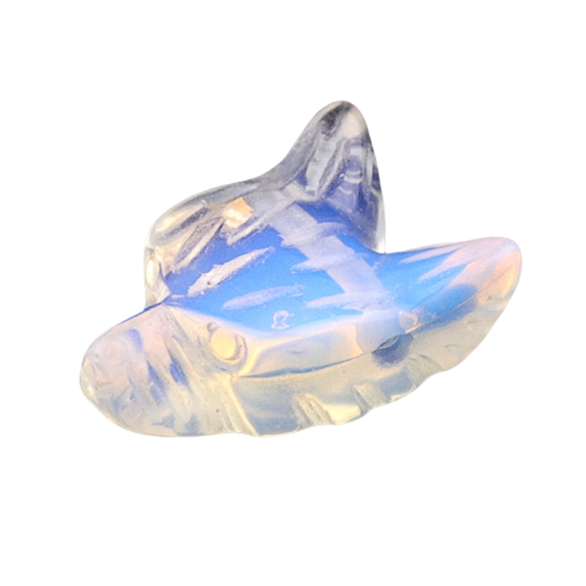 Handmade Craved 1.0Inch Gemstone Wolf Head  for Making Jewelry  Drilled 2.0MM Side Hole Animal Ornamentfor Home & Office Decoration