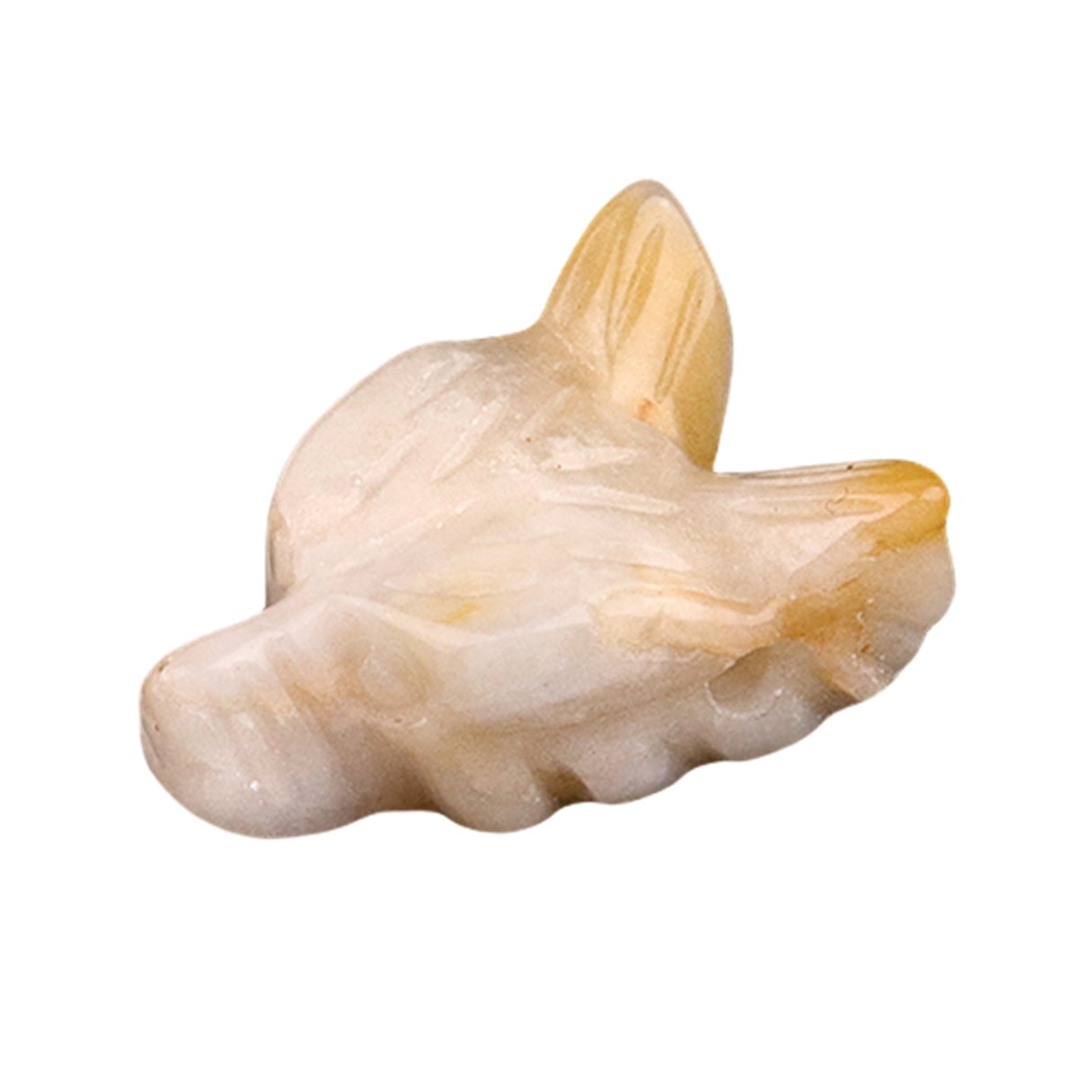 Handmade Craved 1.0Inch Gemstone Wolf Head  for Making Jewelry  Drilled 2.0MM Side Hole Animal Ornamentfor Home & Office Decoration