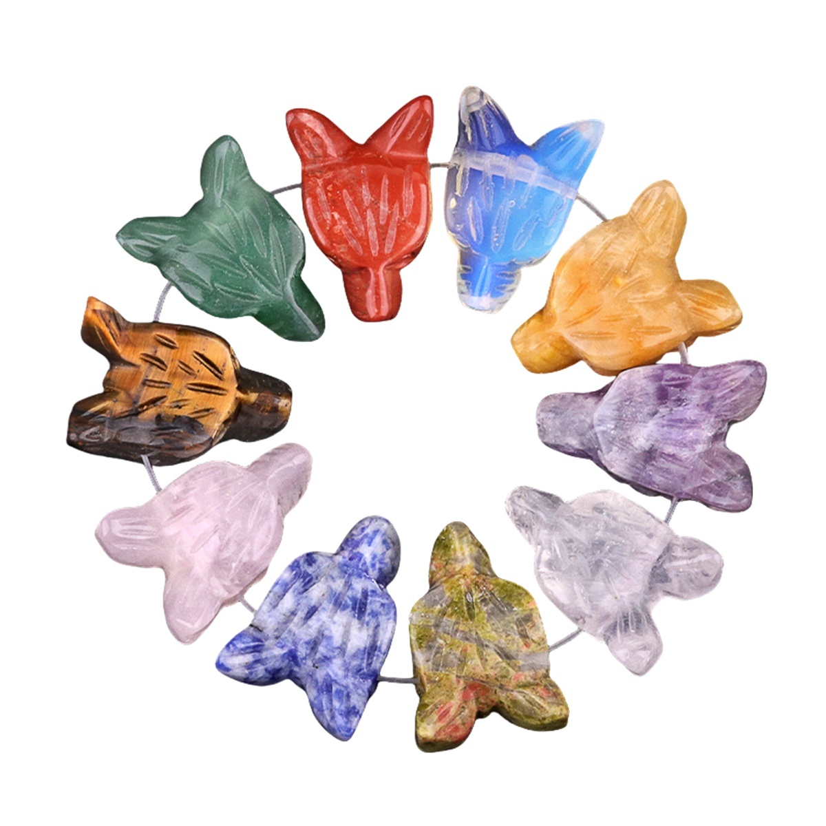 Handmade Craved 1.0Inch Gemstone Wolf Head  for Making Jewelry  Drilled 2.0MM Side Hole Animal Ornamentfor Home & Office Decoration