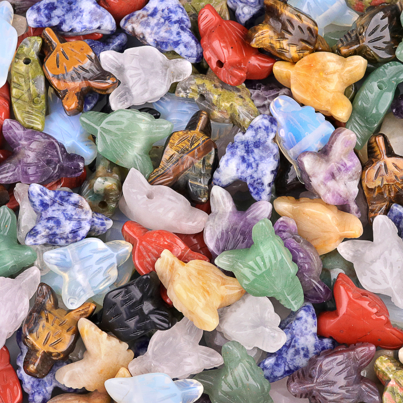 Handmade Craved 1.0Inch Gemstone Wolf Head  for Making Jewelry  Drilled 2.0MM Side Hole Animal Ornamentfor Home & Office Decoration