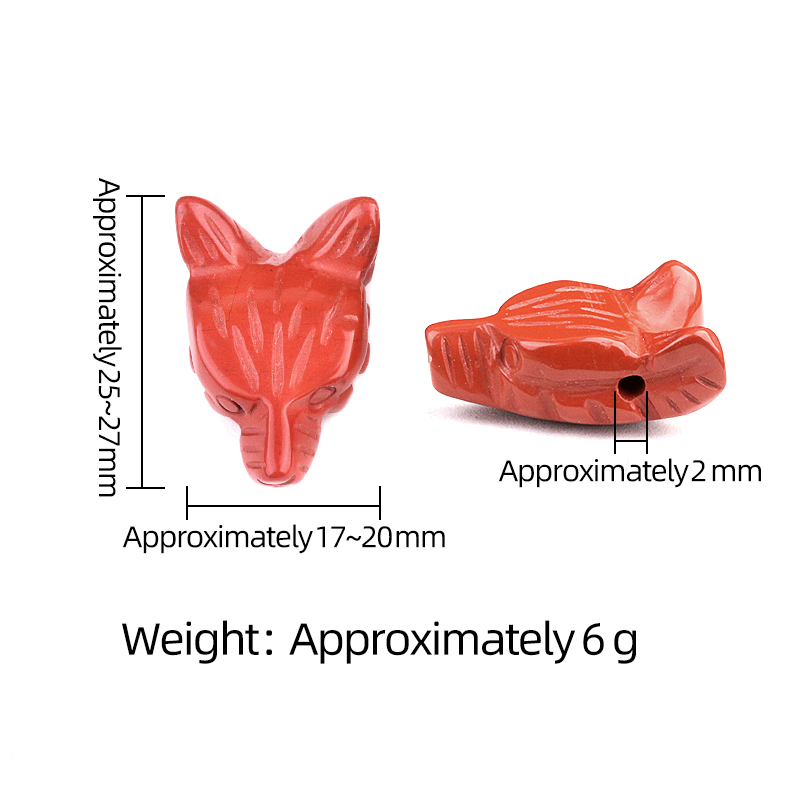 Handmade Craved 1.0Inch Gemstone Wolf Head  for Making Jewelry  Drilled 2.0MM Side Hole Animal Ornamentfor Home & Office Decoration