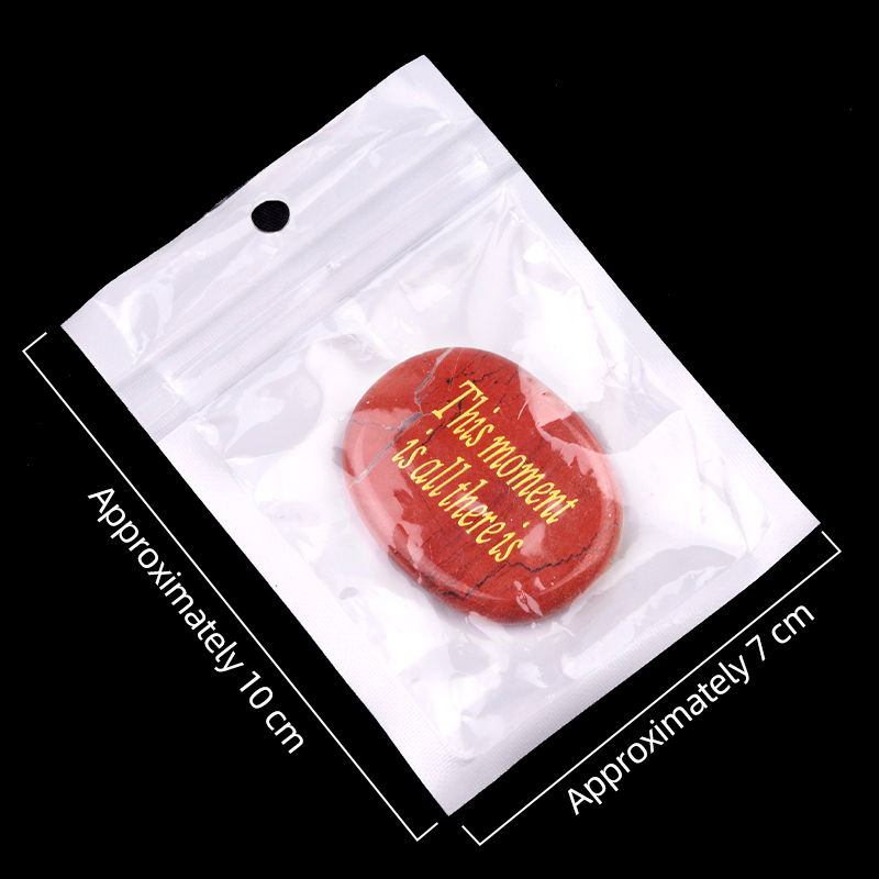 Thumb Worry Stone for Anxiety Stress Relief Meditation Home Decor - "This Monent is all there is )"