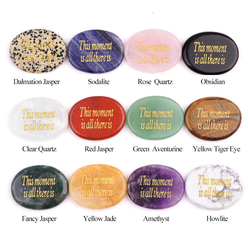 Thumb Worry Stone for Anxiety Stress Relief Chakra Crystals Oval Gemstone Meditation Home Decor Valentines Day Gift