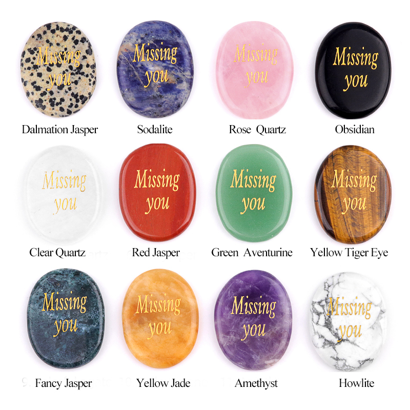 Thumb Worry Stone for Anxiety Stress Relief Chakra Crystals Oval Gemstone Meditation Home Decor Valentines Day Gift