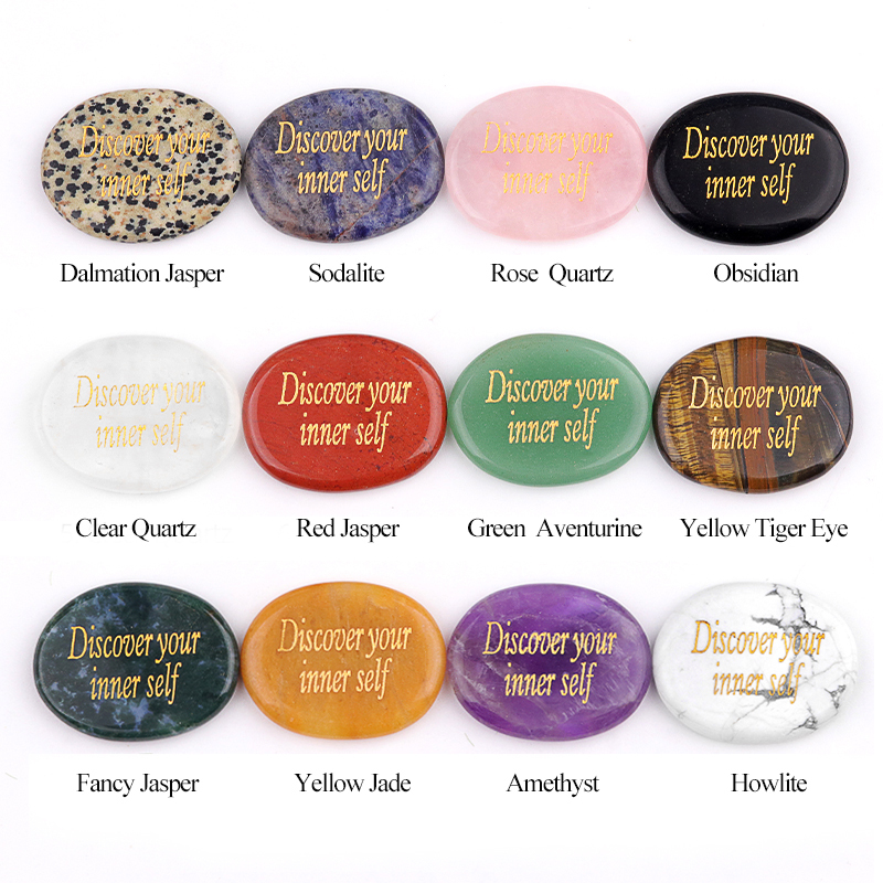 Clear Crystal Thumb Worry Stone for Anxiety Stress Relief Chakra Crystals Oval Gemstone Meditation Home Decor Valentines Day Gift